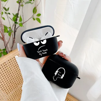 

Silicone Case for Apple Airpods 1 2 Cases Coque Slogan Simple Text Dont touch Airpods Earphone Cover for AirPods Pro 3 Capa Bags