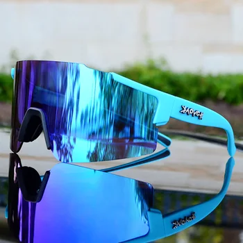 Gafas de sol de marca para deportes al aire libre para hombre y mujer, lentes para Ciclismo de montaña, 1 lente