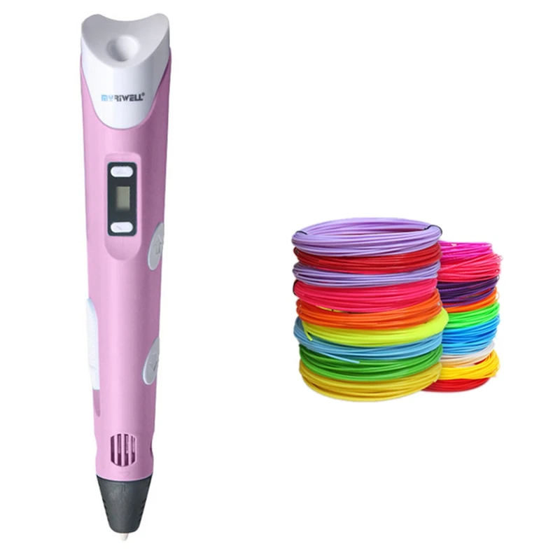 Myriwell 3D ручка Rp100B+ PLA нити Abs 3D ручка 3D+ 50 м полилактида 1,75 мм Пластик 3D-принтеры ручка для детей, подарок на день рождения, штепсельная вилка европейского стандарта