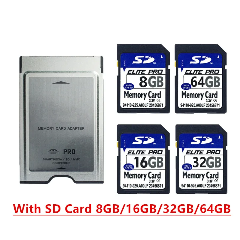 Высокоскоростная SD карта 8 ГБ 16 32 64 Гб SDHC с PCMCIA памяти Адаптер для Mercedes Benz MP3