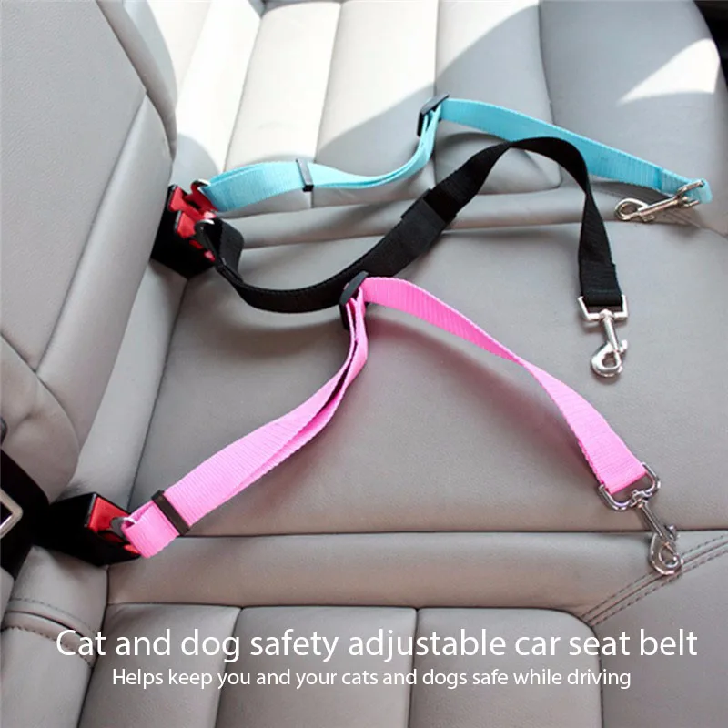 Perro de mascota gato para cinturón de seguridad de coche arnés ajustable cinturón de perro pequeño medio viaje suministros de clips 5 Color
