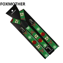 FOXMOTHER 2,5 см Широкий Рождественский подтяжки Подвеска для взрослых ремень Дерево Узор для женщин и мужчин брюки