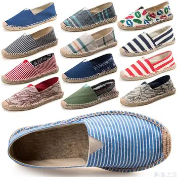 

2020 New Arrival Black Retro Vintage Ladies Womens Casual Espadrilles Shoes for Female Unisex Larger Size Breathable