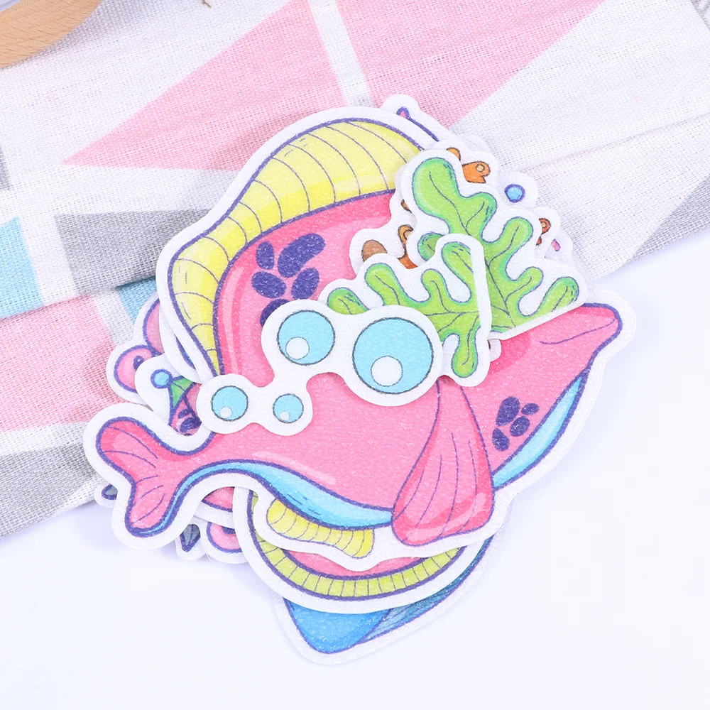 10pcs Colorful Marine Fish Anti Slip Self adhesive Sticker Creative