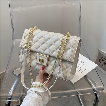 

Women's Small Bag 2020 Fashion New Diamond Lattice Chain Crossbody Bag Korean Solid Color Phone Pocket A983