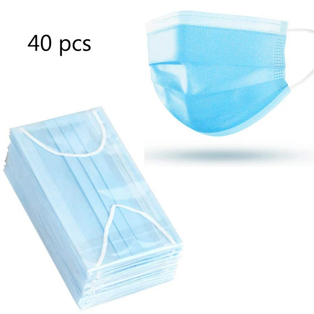 US $13.43  Fast shipping 60/40/20 Pcs Disposable Mask dust-proof Virus Nonwove 3 Layer Filter Mouth Mask Antiv