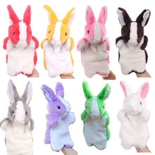 1 pçs coelho bonito do bebê mão brinquedo de fantoche multicolorido dos desenhos animados do bebê brinquedo de fantoche pai-filho interação do bebê brinquedos de pelúcia boneca