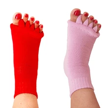 1 пара, носки для выравнивания ног, Йога, тренажерный зал, массаж, открытый носок, разделитель, носки с полупальцами, FK88