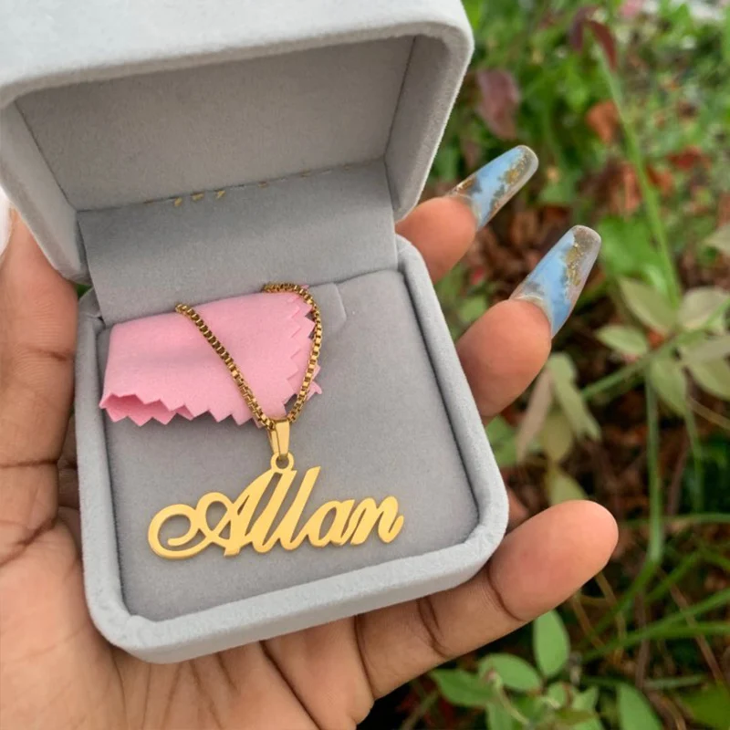 Gold Box Chain Custom Jewelry 