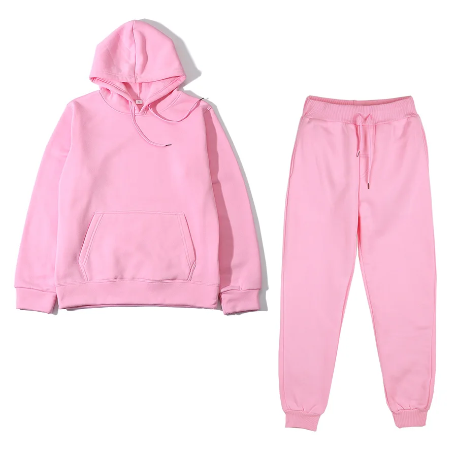 Two Piece Set Casual Fleece Tracksuit Women Winter 2020 Women's Sets Oversized Hooded Long Sleeve Hoodie Sport Pants Lady Suit