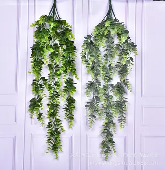 

Wall-mounted Artificial Plant Eucalyptus Hanging Artificial Money Leaf Hanging Bar Decoration 90cm Eucalyptus Vine