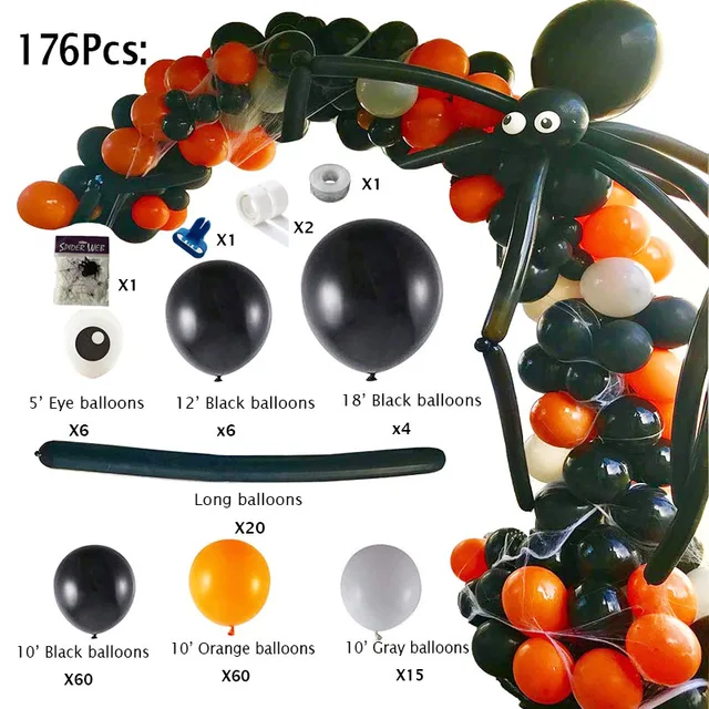 Halloween Balloon Garland Arch Kit DIY Spider Halloween Balloons Garland Party Decoration Balloon Halloween Decoration 2