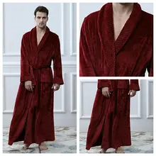 Толстый фланелевый Халат, мужское кимоно, банные халаты размера плюс Pigiama da uomo, зимний теплый длинный халат, теплый халат, одежда для сна