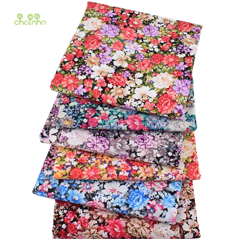

Chainho,Floral Series Printed Plain Cotton Fabric,DIY Quilting&Sewing Poplin Material For Baby&Child Dress,Shirt,Skirt,100x145cm