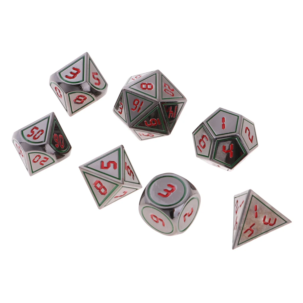 Многогранный Набор кубиков D4 D6 D8 D10 D12 D20 для ролевых игр D& D RPG Accs 7 шт Вечерние Набор кубиков