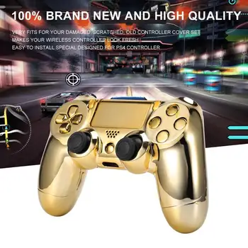 

Golden color Chrome Replacement Hydro Dipped Shell Mod Kit for PS4 Controller In stock durable portable
