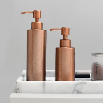 

Bathroom Manual Stainless Steel Liquid Soap Dispenser Gold Bath Kitchen Lotion Detergent Shampoo Shower Bottle Pump Accessories