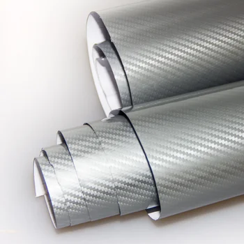 

Car Matte Wrap Film SUNICE Silver 5D Carbon Fiber Wrap Film Car Body Sticker Inner Exterior Decorative Wrapping Foil Bubble Free