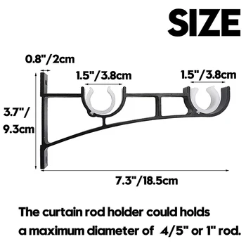 

Double Curtain Rod Holders Set, Curtain Rod Brackets, Tap Right Into Window Frame Curtain Rod Hang Curtain Brackets for Window B