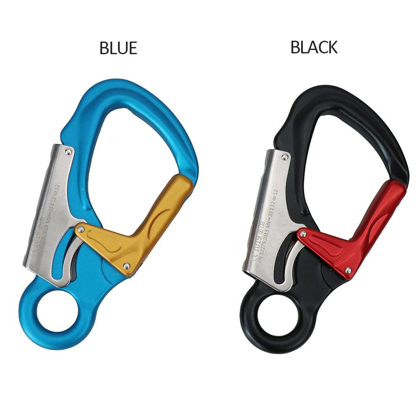 35KN Climbing Carabiner, High Strength Dual Locking Carabiner Clip, D-ring Lock Hook for Climbing, Hammocks, Rappelling