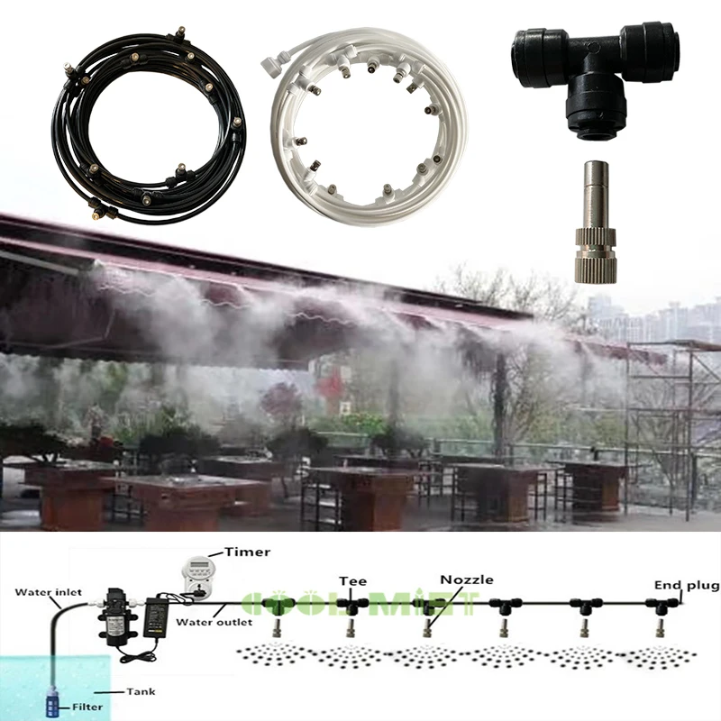 

8M-18M 12V DC mist pump water spray for dust removal slip lock fine fog nozzle atomization humidify cooling watering plant M035