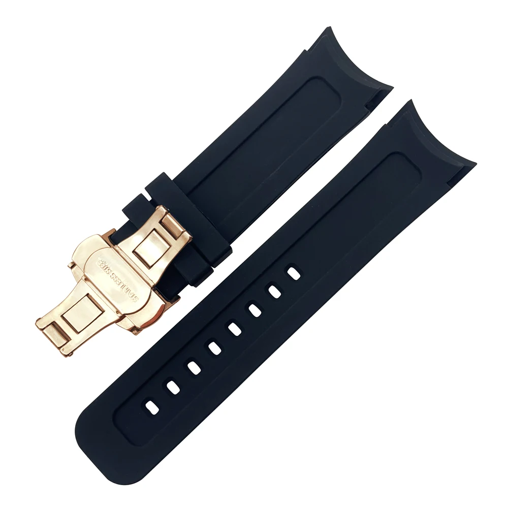 Ремешок для часов Arc Edge, резиновый ремешок, браслет с дугой, ремешок для часов и складная застежка для Casio, для Seiko, сделай сам, сменный