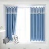 Blue Blackout Short Curtains For Living Room Bedroom Curtains For Kitchen Solid Curtains For The Room Window Treatments Drapes 4