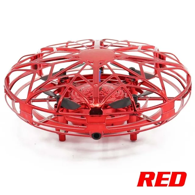 2020 New Mini Drone UFO Hand Operated RC  Quadrocopter Dron Infrared Induction Aircraft Flying Ball Toys For Kids helicopters red