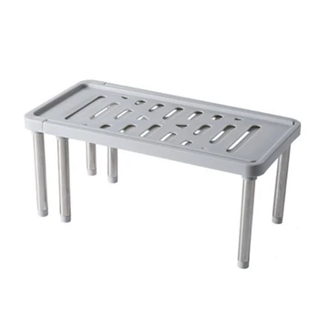 

Home Closet Organizer Storage Shelf for Kitchen Rack Space Saving Wardrobe Decorative Shelves Cabinet Holders Gray