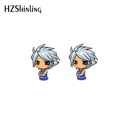 Новинка Inazuma Eleven Go акриловые серьги Аниме Chibi серьги-гвоздики эпоксидные серебряные серьги - Окраска металла: 15