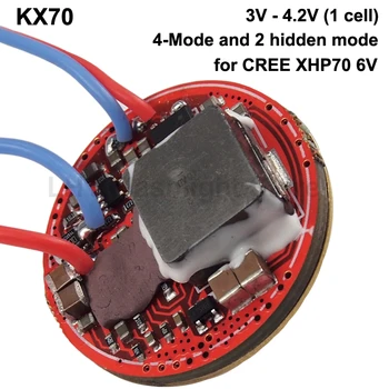 

KX70 32mm 4A 1-cell 6-Mode Boost Driver Circuit Board with Side Switch for Cree XHP70 6V (1 pc)
