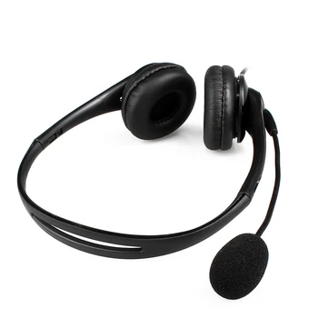 

Ergonomic 3.5mm plug Wired Headphone On-ear Headset Earphone with omnidirectional Mic Support Volume Control for Desktop