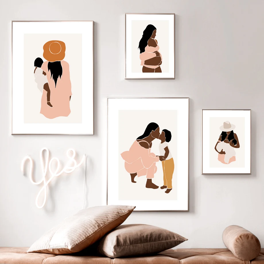 Pregnant Woman Mother Baby Illustration Nordic Posters And Prints Wall Art Canvas Painting Wall Pictures For Living Room Decor Pregnant Woman Mother Baby Illustration Nordic Posters And Prints Wall Art Canvas Painting Wall Pictures For Living Room Decor