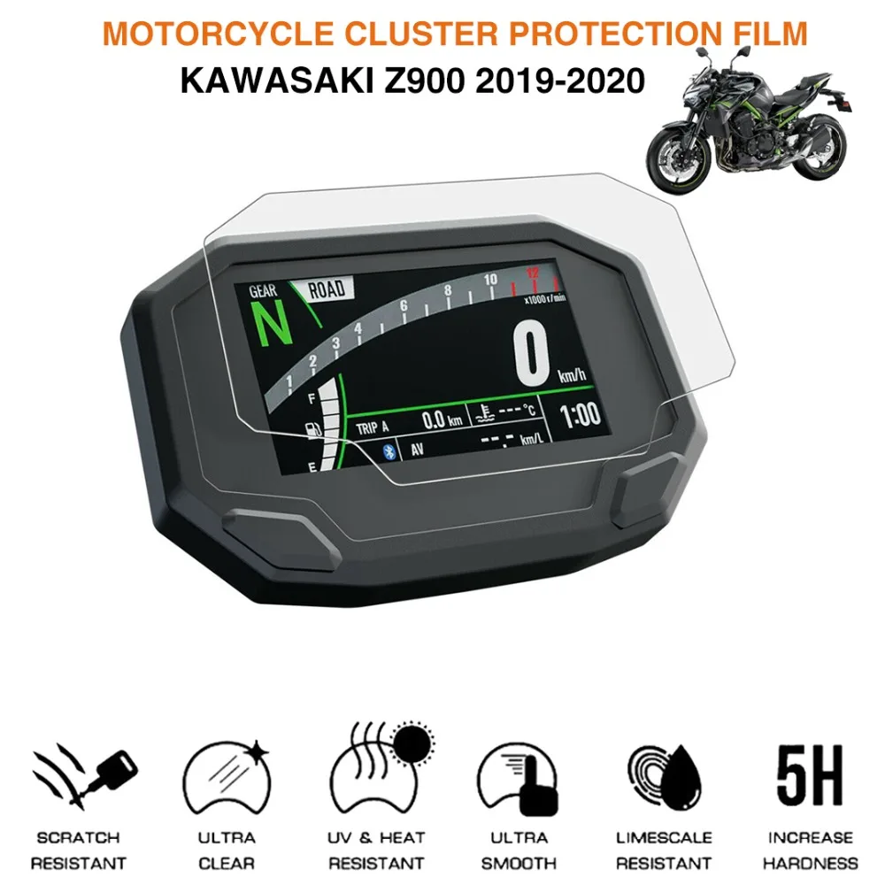 Worldmotop Screen Protector Instrument Film Motorcycle Scratch Cluster Dashboard Protection for Kawasaki Z400 19-20 Z650 Z900 17-19 