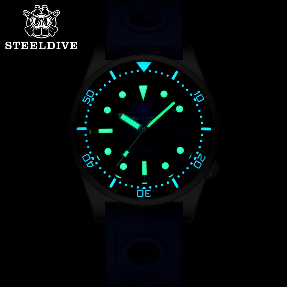 STEELDIVE SD1979 Stainless Steel Sandblast Case C3 Luminous Matte Black Dial 200M Waterproof NH35 Diver Watch Men Automatic