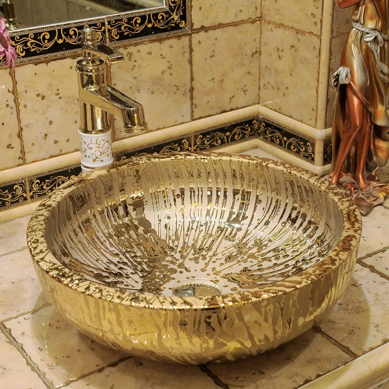 Китайская керамическая раковина для ванной комнаты Lavabo круглая столешница