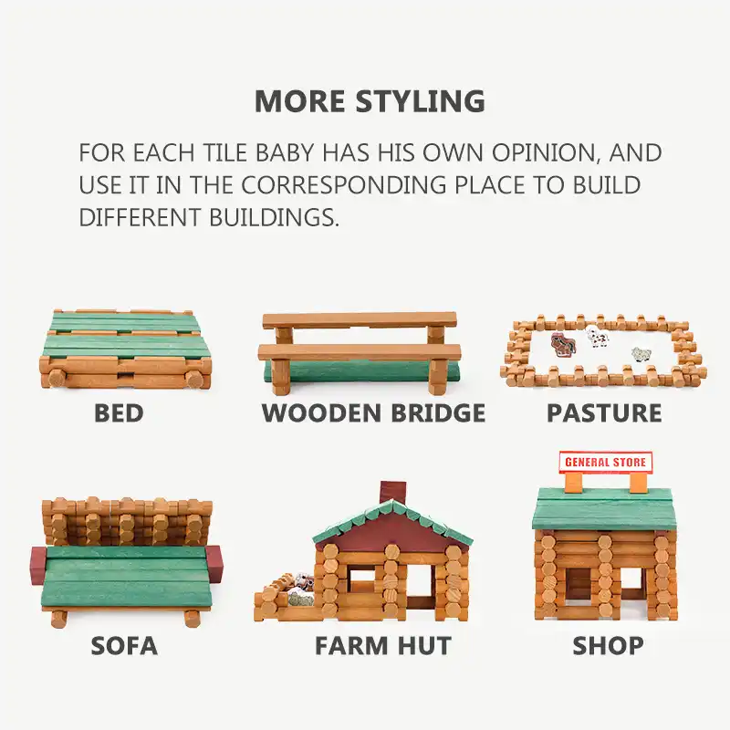 wooden toy buildings