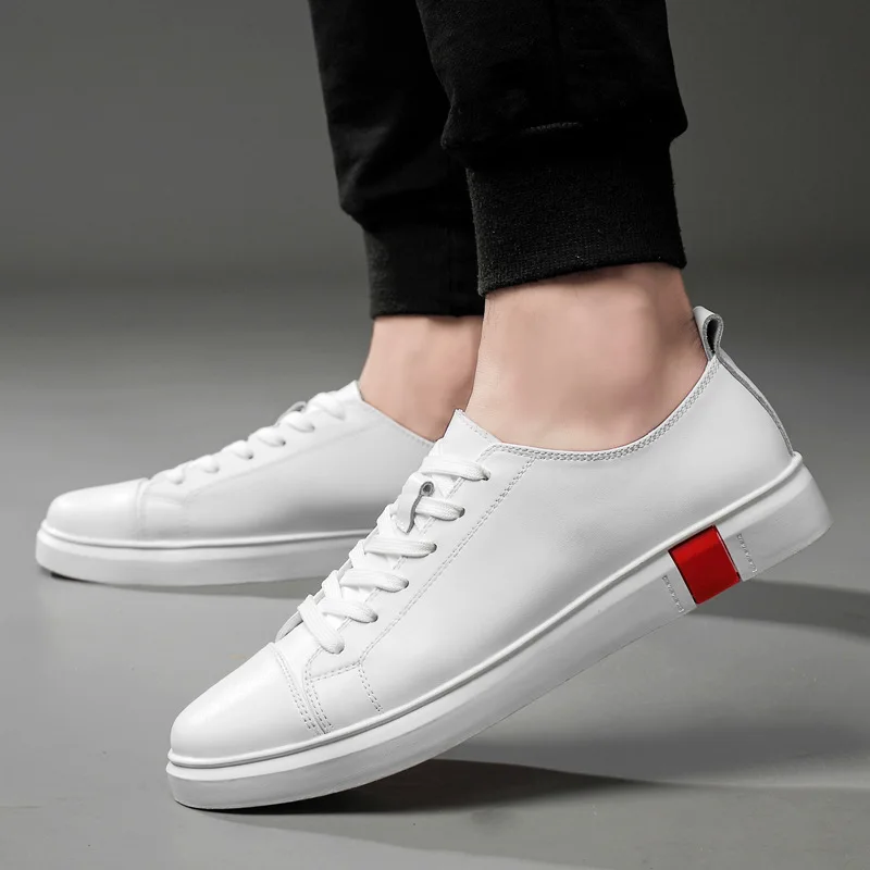 

2020 Spring New Style Large Size COUPLE'S Shoes Versitile Fashion Classic Genuine Leather White Shoes Students Casual Board Shoe