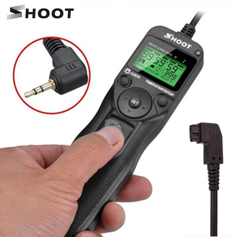 

New SHOOT RM-S1AM Camera Timer Shutter Cable Adapter Timing Shutter Timer Lapse Remote Control For Sony a200/a300/a350/a700/a900