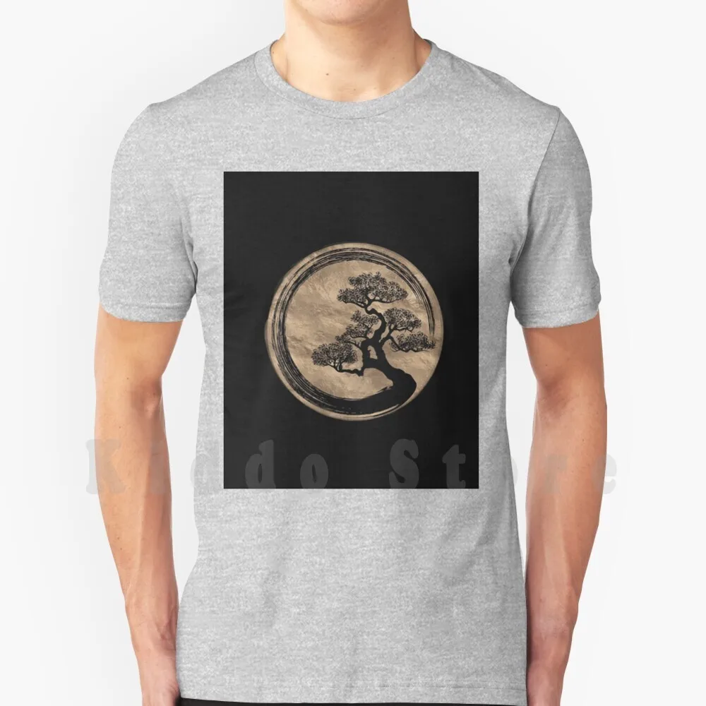 Unto Zen Circle E Bonsai Tree T-Shirt In Oro Cotone Uomo Stampa Fai-Da-Te Cool Tee Unto Cerchio Unto Albero Unto Bonsai Albero Bonsai