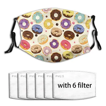 

Colored donuts Washable Reusable Anti-Pollution 2020 Fashion Printing PM2.5 With Filter Mask Mouth-muffle Face Mask