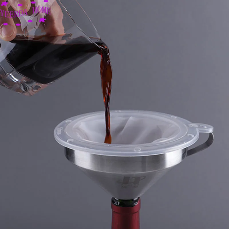304 stainless steel funnel and milk traditional Chinese medicine oil white wine boiled water 200 300 400 450 mesh nylon filter stainless steel filter filter mesh