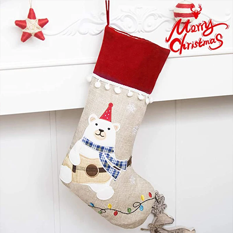 

40 шт./лот рождественские товары, Подарочный мешок, украшения, подвеска, мешок, носки, украшения, снеговик, Рождественская елка, подвесные чулки для вечерние