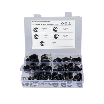 

[Combination]for Automobile Pipeline 55PCS 5 Specifications Stainless Steel Rubber Strip Clamp