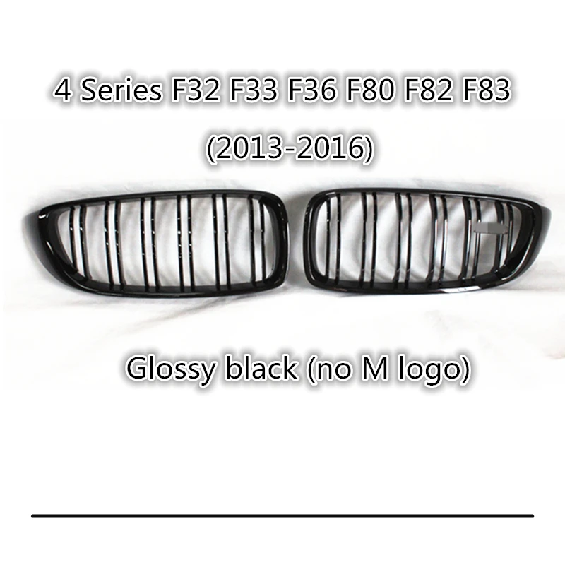 Парный автомобильный Стайлинг для BMW 4 серии F36 F32 F33 F80 gF82 F83 ABS глянцевый/матовый черный Карбон M Цвет решетка для почек гриль 2013 - Цвет: Gloss black 2-slat