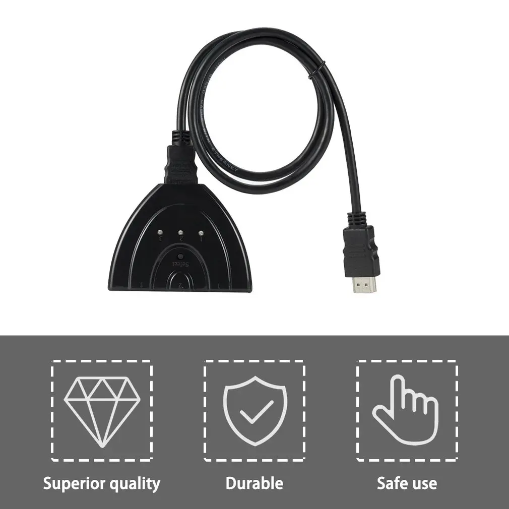 3 порта HDMI коммутатор 3 в 1 из 1080P концентратор V1.4B HDMI коммутатор сплиттер кабель-адаптер для HDTV xbox PS3 черный