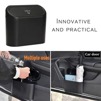 

Car Trash Can Interior Organizer Storage Car Garbage Bag Vehicle Storage Bin Clamshell Trash Bin Black Trash Can Car Accessories