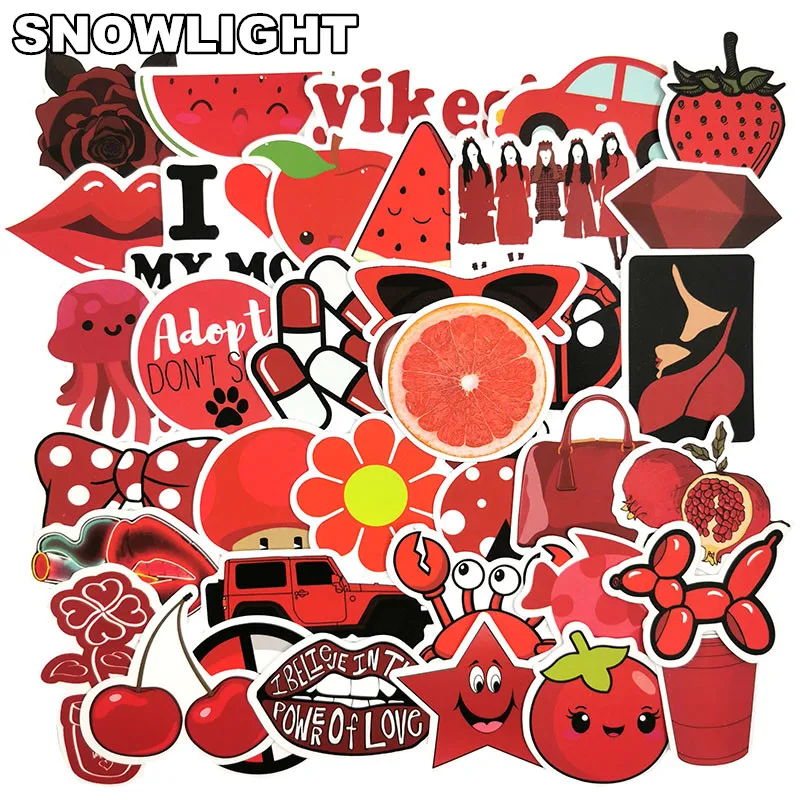 10/30/50 Pcs/pack Red Cartoon Animal Love Lips Stickers For Suitcase Skateboard Laptop Luggage Fridge Phone Car Decal Sticker