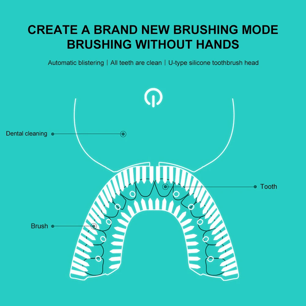 Зарядное устройство USB зубная щетка u-типа интеллектуальная автоматическая звуковая электрическая 4 режима зубная щетка отбеливание зубов голубой свет