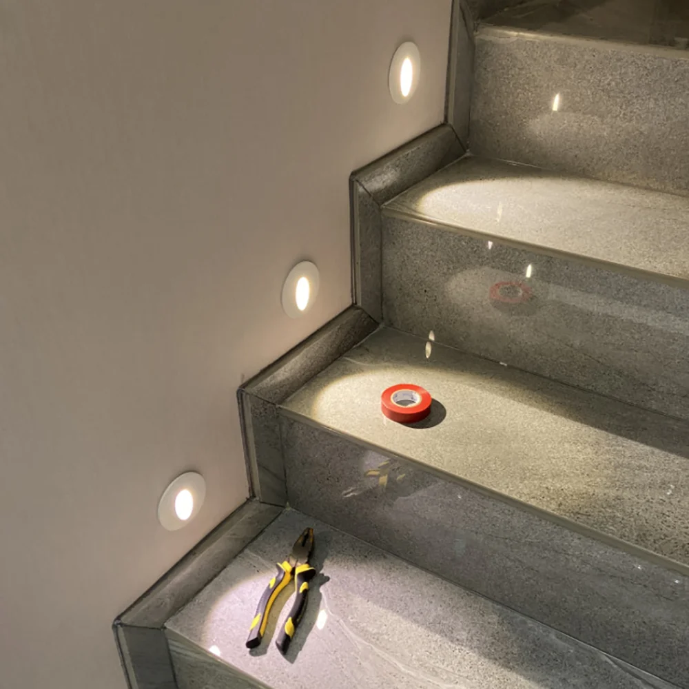Wall Sconce Lamps Embedded with Mounting Box Round Nightlight AC85-265V/DC12V